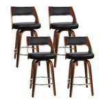Artiss 4x Bar Stools Swivel Leather Chair 76cm - Furniture > Bar Stools & Chairs > Table & Bar Stools