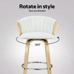 Artiss 4x Bar Stools Swivel Leather Chairs Wooden - Furniture > Bar Stools & Chairs > Arm Chairs & Recliners