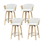 Artiss 4x Bar Stools Swivel Leather Chairs Wooden - Furniture > Bar Stools & Chairs > Arm Chairs & Recliners