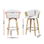 Artiss 4x Bar Stools Swivel Leather Chairs Wooden - Furniture > Bar Stools & Chairs > Arm Chairs & Recliners