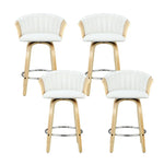 Artiss 4x Bar Stools Swivel Leather Chairs Wooden - Furniture > Bar Stools & Chairs > Arm Chairs & Recliners