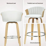 Artiss 4x Bar Stools Swivel Leather Chairs Wooden - Furniture > Bar Stools & Chairs > Arm Chairs & Recliners