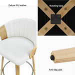 Artiss 4x Bar Stools Swivel Leather Chairs Wooden - Furniture > Bar Stools & Chairs > Arm Chairs & Recliners