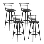 Artiss 4x Bar Stools Swivel Leather Padded Metal - Furniture > Bar Stools & Chairs