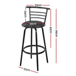 Artiss 4x Bar Stools Swivel Leather Padded Metal - Furniture > Bar Stools & Chairs