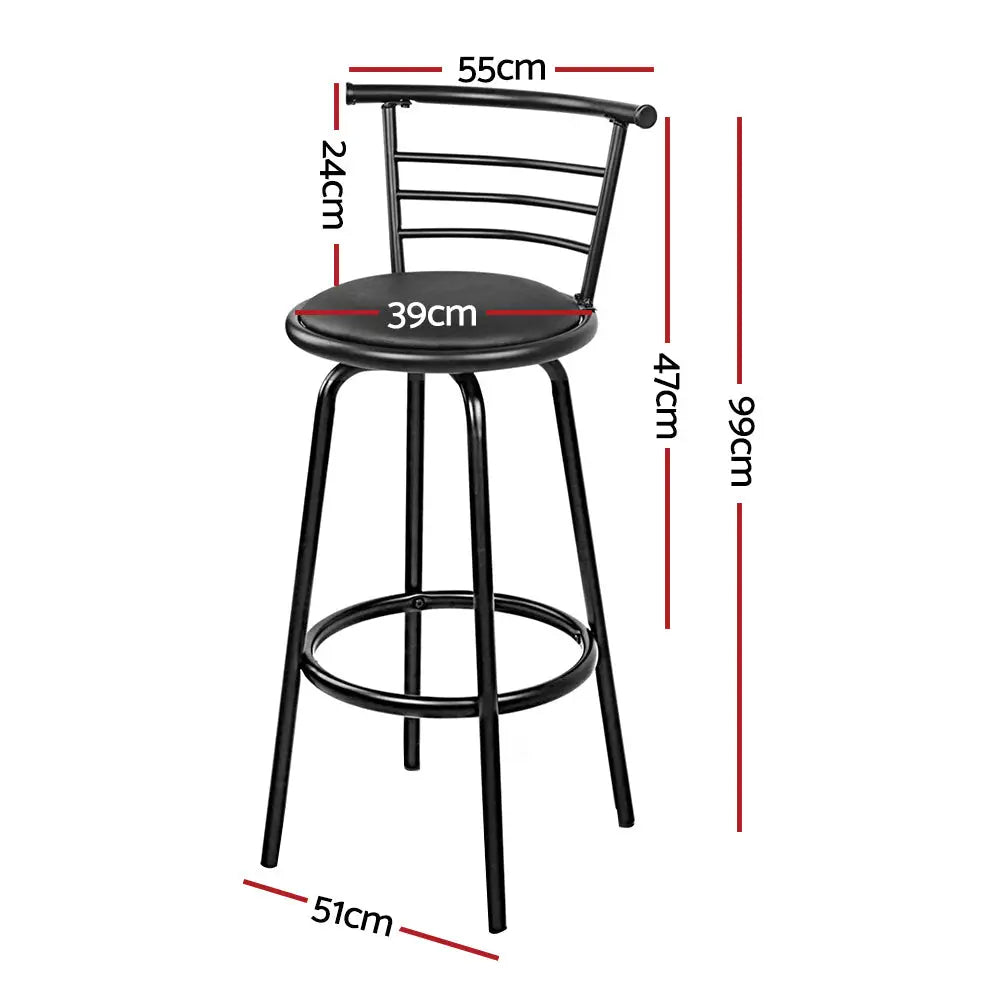 Artiss 4x Bar Stools Swivel Leather Padded Metal - Furniture > Bar Stools & Chairs