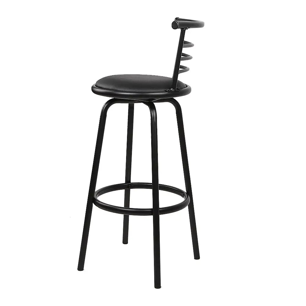 Artiss 4x Bar Stools Swivel Leather Padded Metal - Furniture > Bar Stools & Chairs