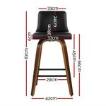 Artiss 4x Bar Stools Swivel Leather Padded Wooden - Furniture > Bar Stools & Chairs > Massage Chairs