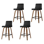 Artiss 4x Bar Stools Swivel Leather Padded Wooden - Furniture > Bar Stools & Chairs > Massage Chairs