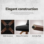 Artiss 4x Bar Stools Swivel Leather Padded Wooden - Furniture > Bar Stools & Chairs > Massage Chairs