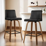 Artiss 4x Bar Stools Swivel Leather Padded Wooden - Furniture > Bar Stools & Chairs > Massage Chairs