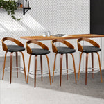 Artiss 4x Bar Stools Swivel Seat Curving Backrest - Furniture > Bar Stools & Chairs