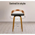 Artiss 4x Bar Stools Swivel Seat Curving Backrest - Furniture > Bar Stools & Chairs