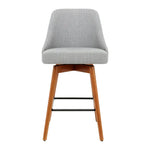 Artiss 4x Bar Stools Swivel Seat Wooden Grey - Furniture > Bar Stools & Chairs