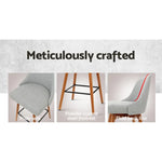 Artiss 4x Bar Stools Swivel Seat Wooden Grey - Furniture > Bar Stools & Chairs