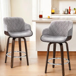 Artiss 4x Bar Stools Swivel Velvet Padded Wooden - Furniture > Bar Stools & Chairs > Table & Bar Stools