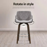 Artiss 4x Bar Stools Swivel Velvet Padded Wooden - Furniture > Bar Stools & Chairs > Table & Bar Stools