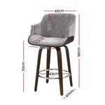 Artiss 4x Bar Stools Swivel Velvet Padded Wooden - Furniture > Bar Stools & Chairs > Table & Bar Stools
