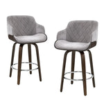 Artiss 4x Bar Stools Swivel Velvet Padded Wooden - Furniture > Bar Stools & Chairs > Table & Bar Stools