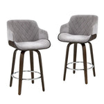 Artiss 4x Bar Stools Swivel Velvet Padded Wooden - Furniture > Bar Stools & Chairs > Table & Bar Stools