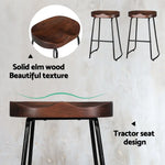 Artiss 4x Bar Stools Tractor Seat 65cm Black - Furniture > Bar Stools & Chairs