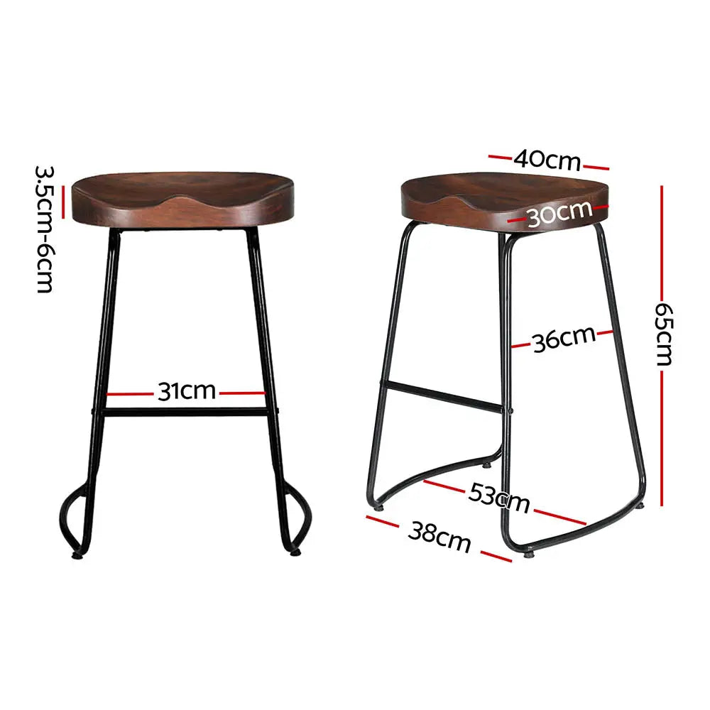 Artiss 4x Bar Stools Tractor Seat 65cm Black - Furniture > Bar Stools & Chairs
