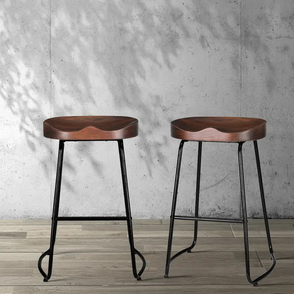 Artiss 4x Bar Stools Tractor Seat 65cm Black - Furniture > Bar Stools & Chairs