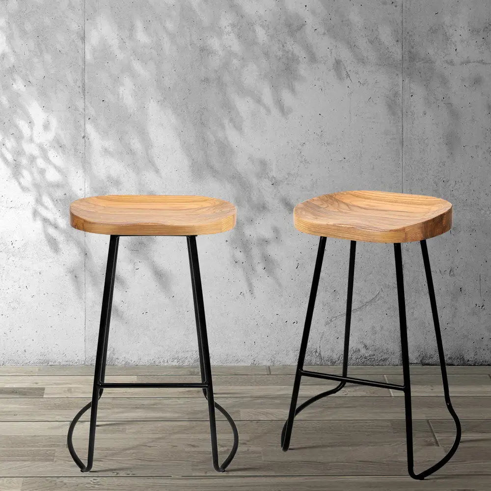 Artiss 4x Bar Stools Tractor Seat 65cm Wooden - Furniture > Bar Stools & Chairs > Table & Bar Stools