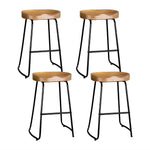 Artiss 4x Bar Stools Tractor Seat 65cm Wooden - Furniture > Bar Stools & Chairs > Table & Bar Stools
