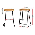 Artiss 4x Bar Stools Tractor Seat 65cm Wooden - Furniture > Bar Stools & Chairs > Table & Bar Stools