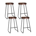 Artiss 4x Bar Stools Tractor Seat 75cm Black - Furniture > Bar Stools & Chairs