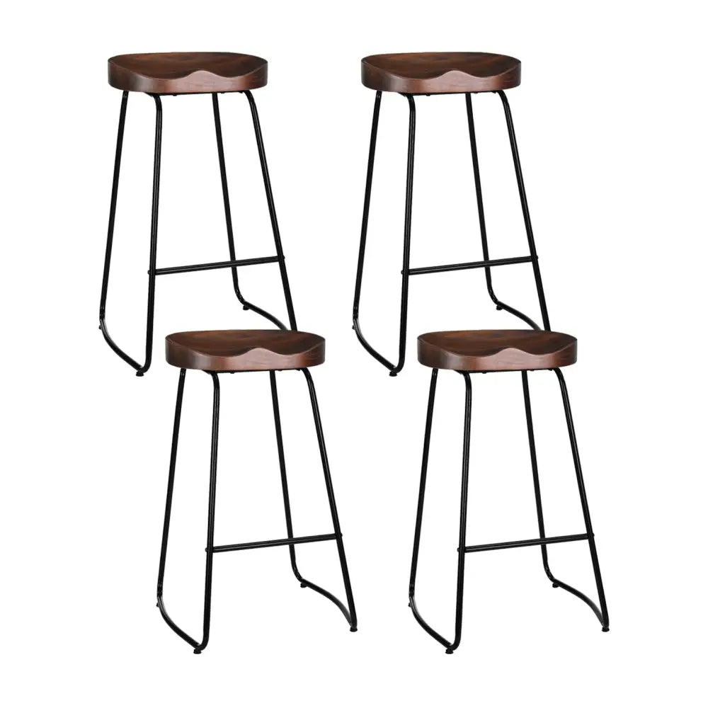 Artiss 4x Bar Stools Tractor Seat 75cm Black - Furniture > Bar Stools & Chairs