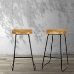 Artiss 4x Bar Stools Tractor Seat 75cm Wooden - Furniture > Bar Stools & Chairs