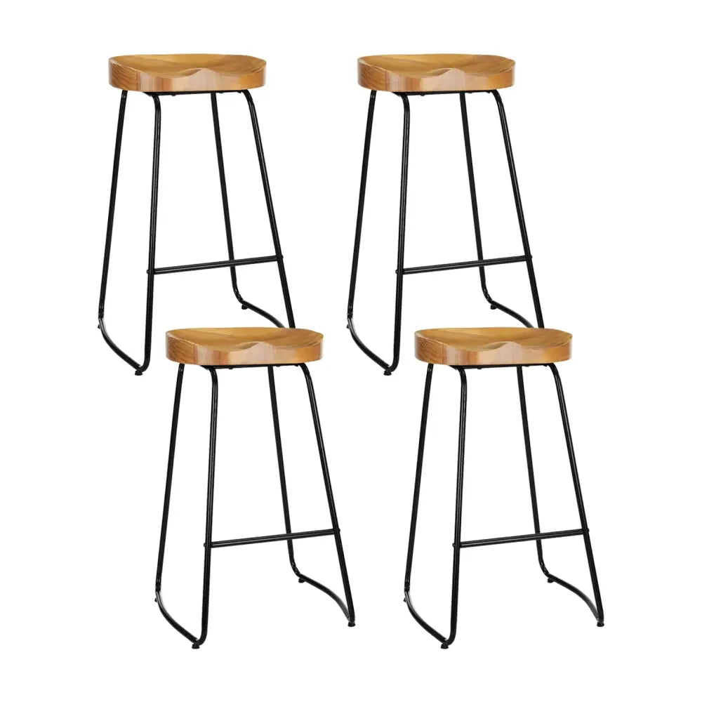 Artiss 4x Bar Stools Tractor Seat 75cm Wooden - Furniture > Bar Stools & Chairs