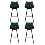 Artiss 4x Bar Stools Velvet Chairs Green - Furniture > Bar Stools & Chairs > Table & Bar Stools