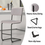 Artiss 4x Bar Stools Velvet Chairs Grey - Furniture > Bar Stools & Chairs > Table & Bar Stools