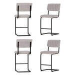 Artiss 4x Bar Stools Velvet Chairs Grey - Furniture > Bar Stools & Chairs > Table & Bar Stools