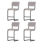 Artiss 4x Bar Stools Velvet Chairs Grey - Furniture > Bar Stools & Chairs > Table & Bar Stools