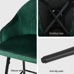 Artiss 4x Bar Stools Velvet Swivel Metal Legs Green - Furniture > Bar Stools & Chairs > Massage Chairs