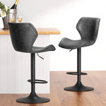 Artiss 4x Bar Stools Vintage Leather Gas Lift Black - Furniture > Bar Stools & Chairs > Massage Chairs