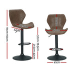 Artiss 4x Bar Stools Vintage Leather Gas Lift Brown - Furniture > Bar Stools & Chairs > Massage Chairs