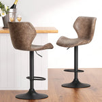 Artiss 4x Bar Stools Vintage Leather Gas Lift Brown - Furniture > Bar Stools & Chairs > Massage Chairs
