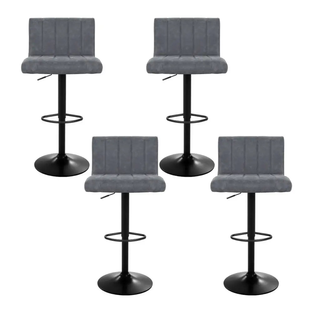 Artiss 4x Bar Stools Vintage Leather Gas Lift Grey - Furniture > Bar Stools & Chairs > Massage Chairs