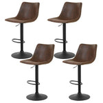 Artiss 4x Bar Stools Vintage Leather Swivel Gas Lift Brown - Furniture > Bar Stools & Chairs > Table & Bar Stools