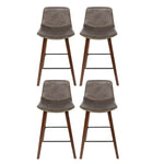 Artiss 4x Bar Stools Vintage Leather Wooden - Furniture > Bar Stools & Chairs > Table & Bar Stools