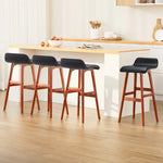Artiss 4x Bar Stools Wooden Stool Black - Furniture > Bar Stools & Chairs > Table & Bar Stools
