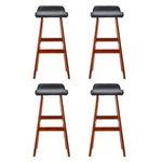 Artiss 4x Bar Stools Wooden Stool Black - Furniture > Bar Stools & Chairs > Table & Bar Stools
