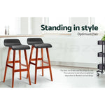 Artiss 4x Bar Stools Wooden Stool Black - Furniture > Bar Stools & Chairs > Table & Bar Stools