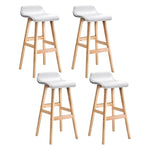Artiss 4x Bar Stools Wooden Stool White - Furniture > Bar Stools & Chairs > Table & Bar Stools
