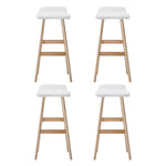Artiss 4x Bar Stools Wooden Stool White - Furniture > Bar Stools & Chairs > Table & Bar Stools